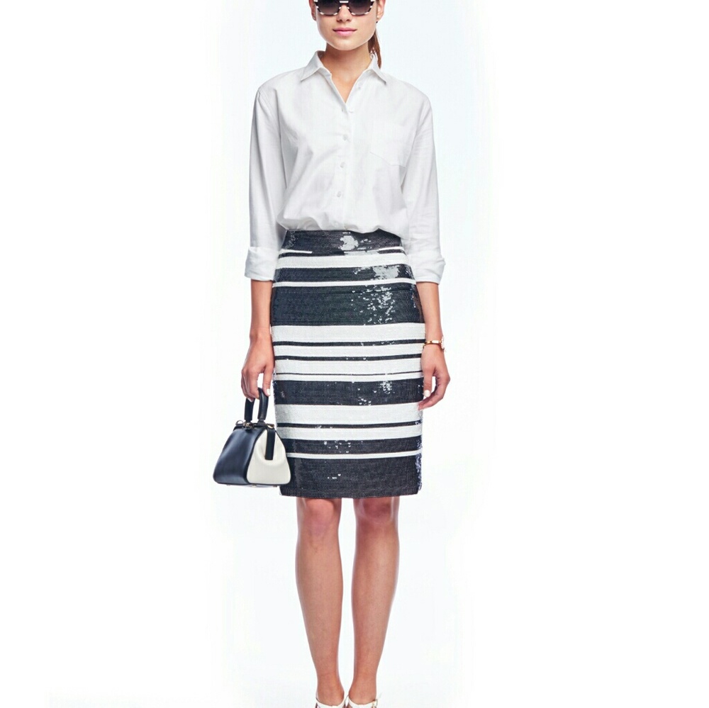 kate spade sequin cape stripe pencil skirt NEW